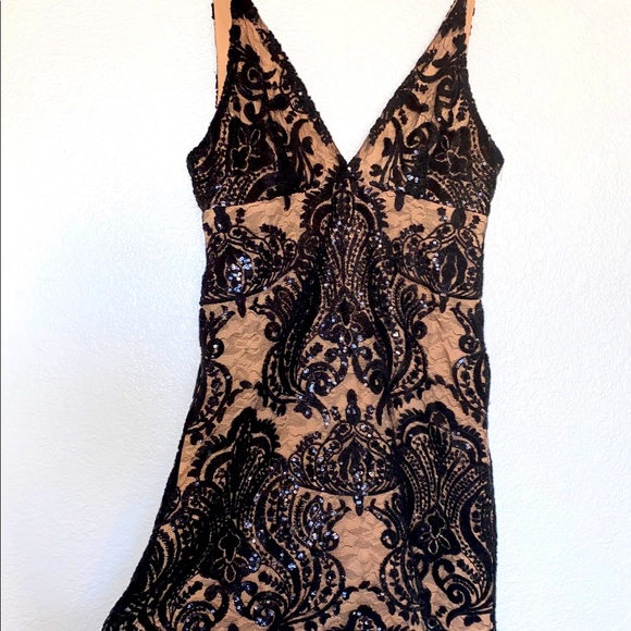 Free People Formal Sequin Lace Mini Dress - Picture 5 of 8